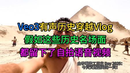 【Veo3炸裂视频】Veo3有声视频历史穿越Vlog！假如这些历史名场面都留下了自拍语音视频会是怎样？