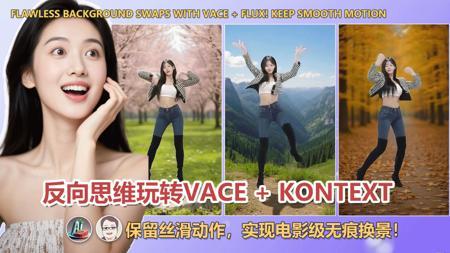 反向思维玩转VACE + Flux，保留丝滑动作，实现电影级无痕换景！