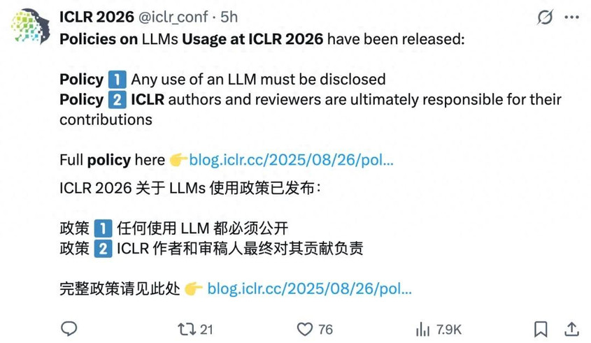 拒稿警告，靠大模型「偷摸水论文」被堵死，ICLR最严新规来了